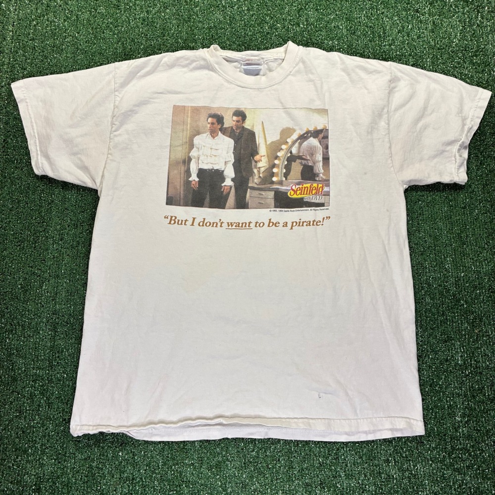 Vintage Seinfeld T-shirt I Don't‎ Want To Be A Pirate Puffy Shirt Episode